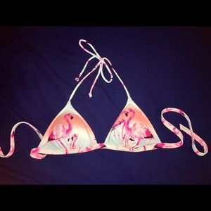 Flamingo triangle bikini top
